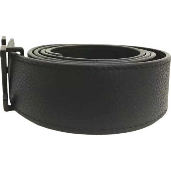 622379AR (S6) Louis Vuitton Belt Black Aerogram Leather - Picture 2 of 9